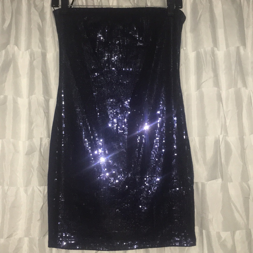 Dark Blue Sequin Dress